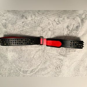 Men's Christian Louboutin Loubi spike calf belt 100/40 centimeters made in Italy